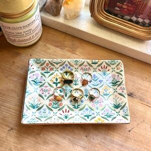 Floral Glass Mini Tray